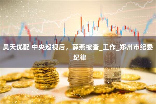 昊天优配 中央巡视后，薛燕被查_工作_郑州市纪委_纪律